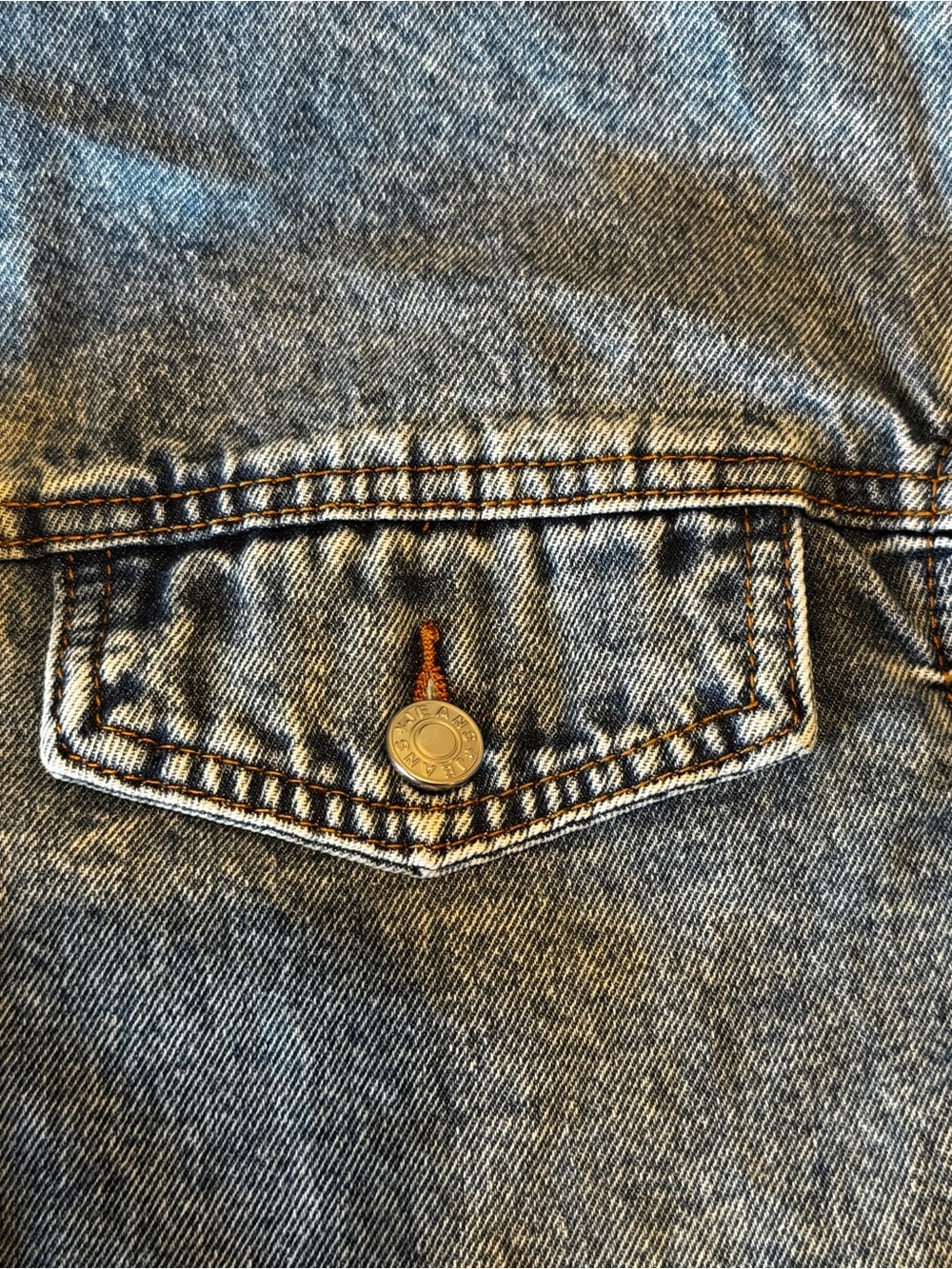 Vera Dolini Acid Wash Denim Jacket with Puff Sleeves Size 8 - Picture 5 of 6